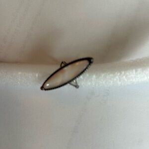 Elegant Silver and Cream Ring